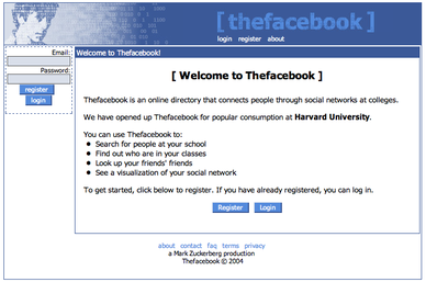 Thefacebook: What it looked like in 2005