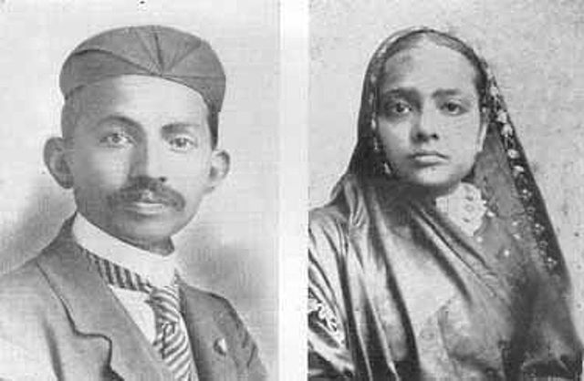 Gandhi and his wife