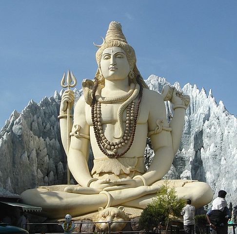 Statue of Shiva performing yogic meditation in lotus position