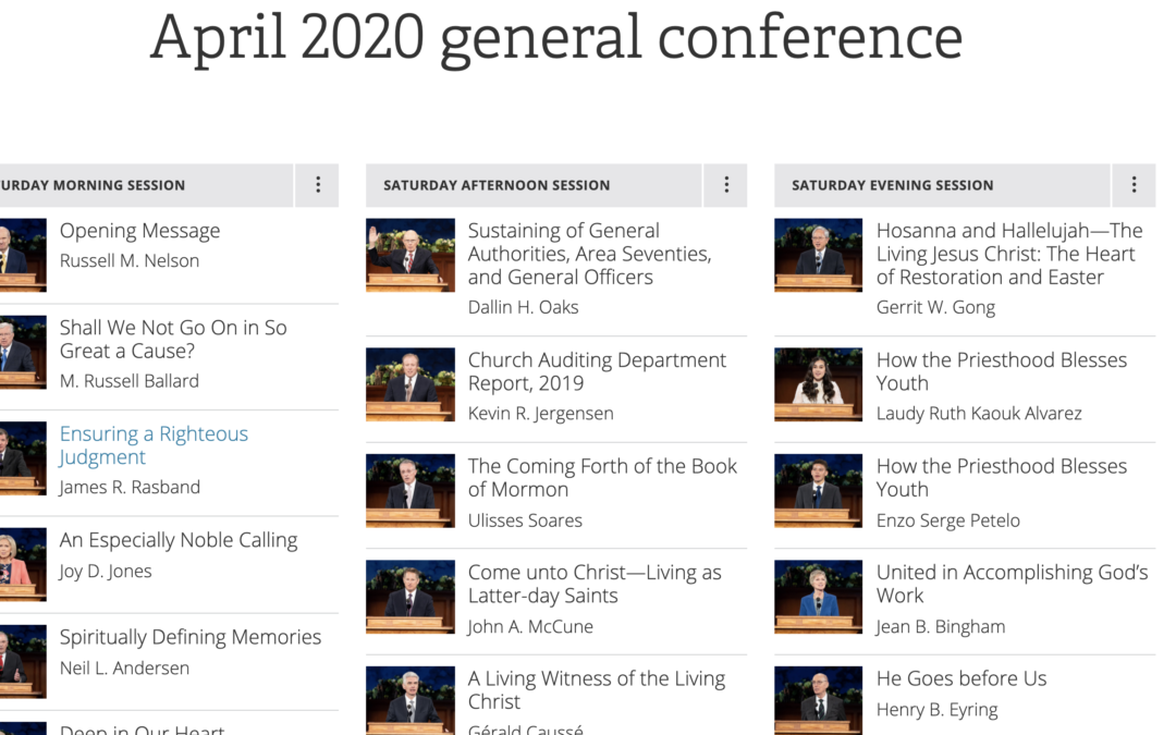 Text of April 2020 General Conference of The Church of Jesus Christ of Latter-day Saints is Now Online