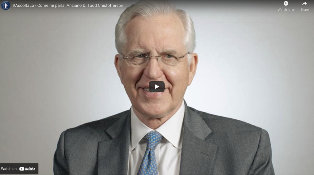 Guarda il Video: #AscoltaLo – Come mi parla: Anziano D. Todd Chistofferson