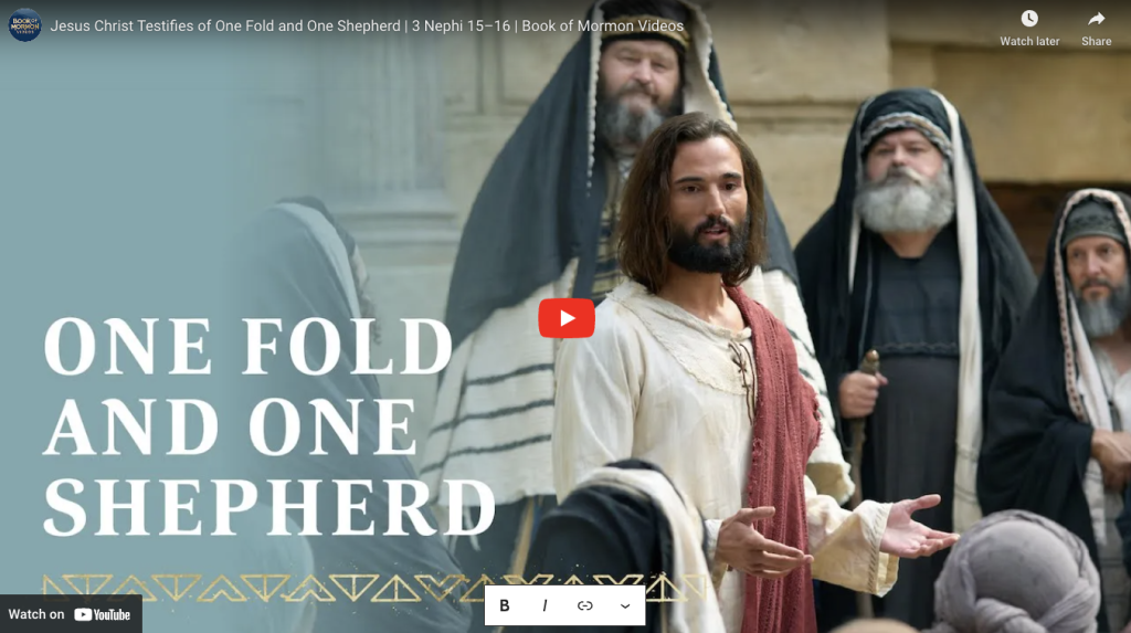 Book of Mormon Videos: Jesus Christ Testifies of One Fold and One Shepherd, 3 Nephi 15–16